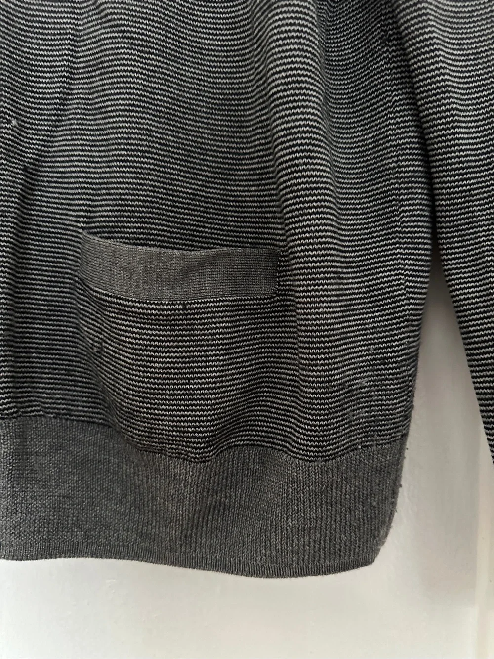 J. Crew Men's Gray Micro-Striped V‑Neck Cardigan
